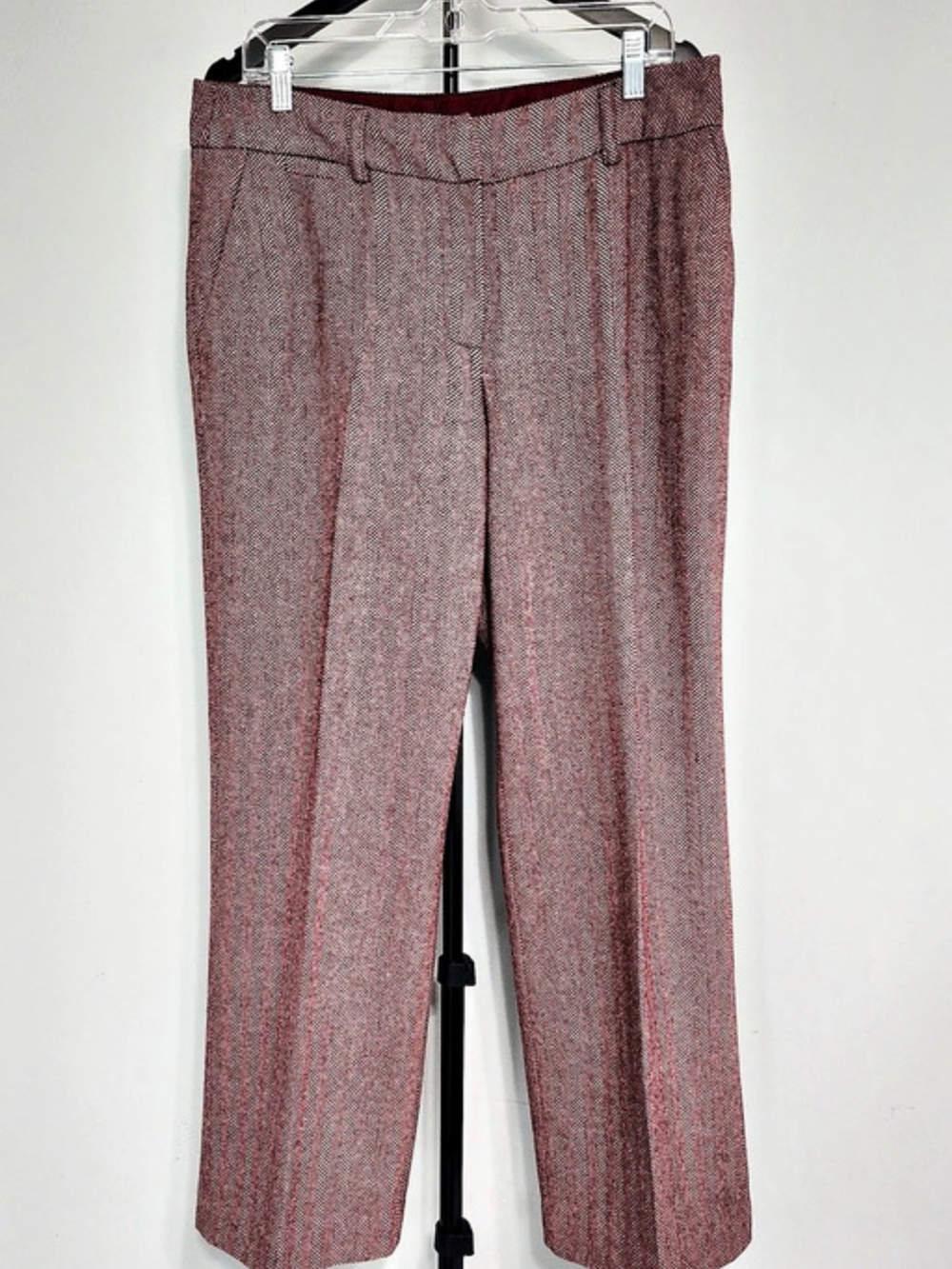 J.G. Hook Herringbone Wide Leg Pants in Red & White Size 12